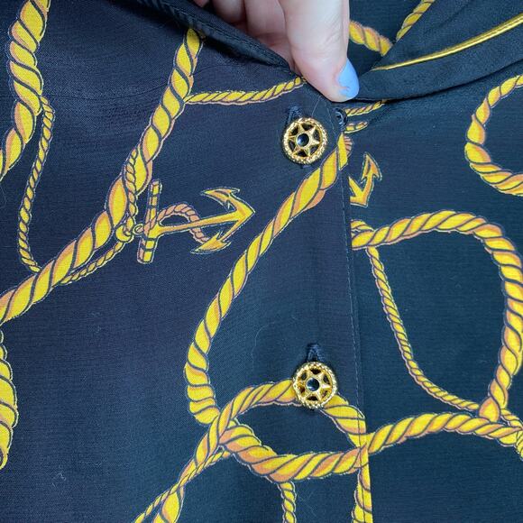 Carole Little Vintage 80s Nautical Avant Garde Unique Button Up Deadstock 12 - Picture 5 of 9